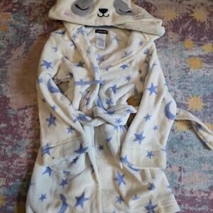 Cuddl Duds Cozy White and Blue Starry Pajama Robe